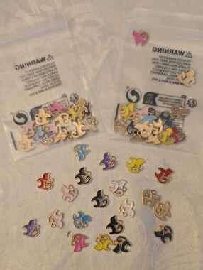 3 Sets Of 20 Enamel Cat Charms - Assorted Colors New